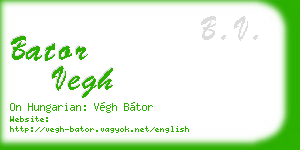 bator vegh business card